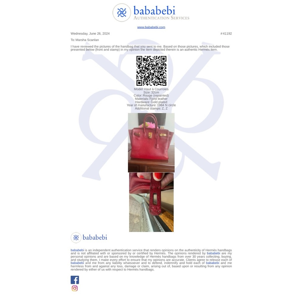Hermes Haute a Courroies size 32cm - RED REPAINTED - Picture 12 of 17
